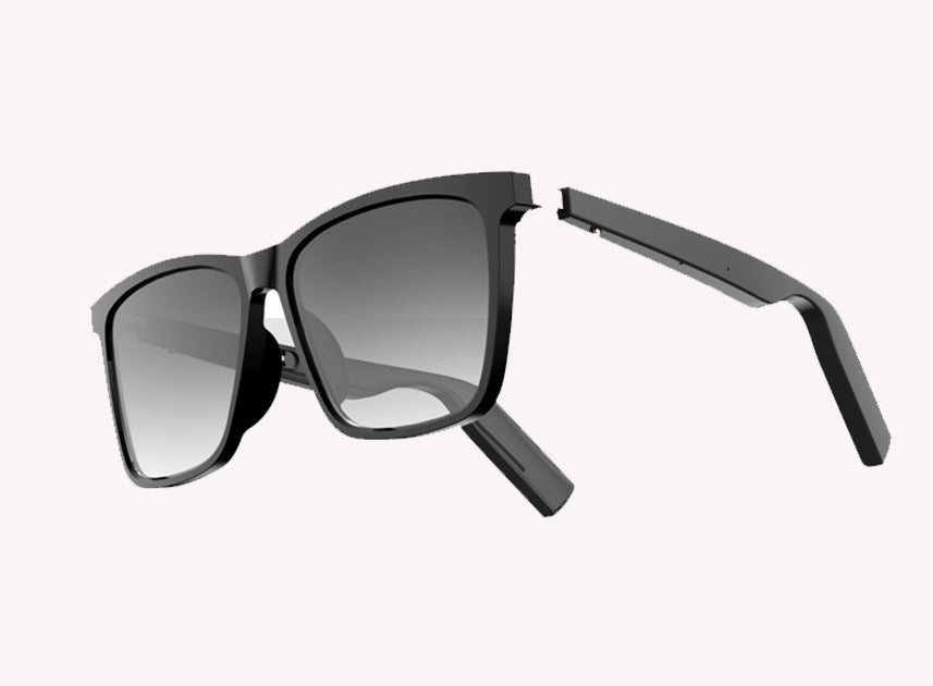Bluetooth Sunglasses Bone Conduction Intelligent Black frame gray piece 0 - Tophatter Daily Deals