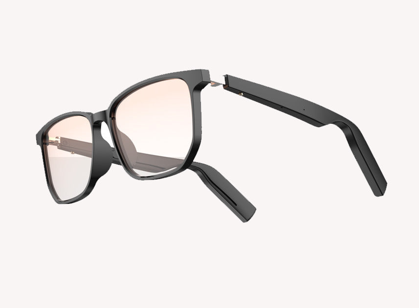 Bluetooth Sunglasses Bone Conduction Intelligent Black frame transparent 0 - Tophatter Daily Deals