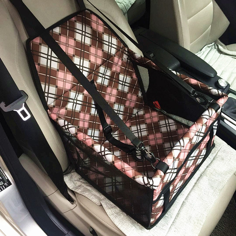 Basket Buckle With Cat And Dog Bag, Pet Car Seat, Anti-dirty Seat, Thickened Corgi Cushion Box Lattice reinforcement 40to30to25cm 0 - Tophatter Daily Deals