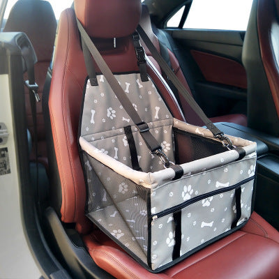 Basket Buckle With Cat And Dog Bag, Pet Car Seat, Anti-dirty Seat, Thickened Corgi Cushion Box Specific Edition Grey Footprin 40to30to25cm 0 - Tophatter Daily Deals