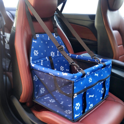 Basket Buckle With Cat And Dog Bag, Pet Car Seat, Anti-dirty Seat, Thickened Corgi Cushion Box Specific Edition Blue Footprin 40to30to25cm 0 - Tophatter Daily Deals