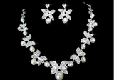 Butterfly Bridal Jewelry Set Chain Pearl Jewelry Three Piece Bridal Soft Chain Headdress Bridal Jewelry Set 2 pieces 0 - Tophatter Daily Deals