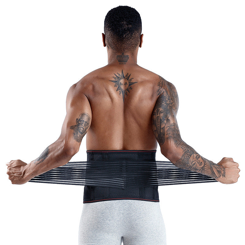 Back Support Weight Loss Brace Belt Lumbar Lower Waist Double Adjust Back Pain Relief Waist Support Sport Springs Belt 0 - Tophatter Daily Deals