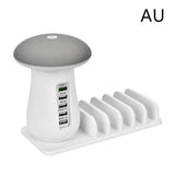 2 In 1 Multifunction Mushroom Lamp LED Lamp Holder USB Charger Home Office Supplies White AU 0 - Tophatter Daily Deals