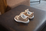 Bright Leather Sneakers Casual Shoes Sports Shoes Bow Gold 0 - Tophatter Daily Deals