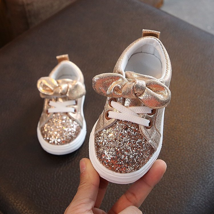 Bright Leather Sneakers Casual Shoes Sports Shoes Bow 0 - Tophatter Daily Deals