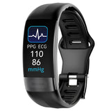 Body Temperature Smart Bracelet ECG Heart Rate Blood Pressure Blood Oxygen Health Test Sleep Exercise Waterproof Black 0 - Tophatter Daily Deals