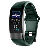 Body Temperature Smart Bracelet ECG Heart Rate Blood Pressure Blood Oxygen Health Test Sleep Exercise Waterproof Green 0 - Tophatter Daily Deals