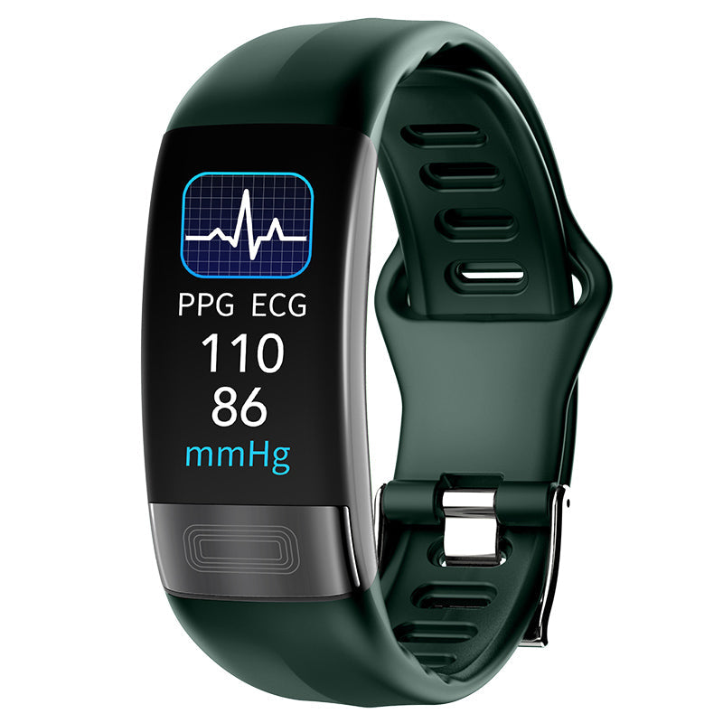 Body Temperature Smart Bracelet ECG Heart Rate Blood Pressure Blood Oxygen Health Test Sleep Exercise Waterproof Green 0 - Tophatter Daily Deals