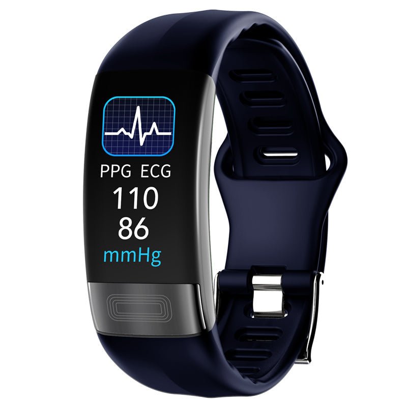 Body Temperature Smart Bracelet ECG Heart Rate Blood Pressure Blood Oxygen Health Test Sleep Exercise Waterproof Blue 0 - Tophatter Daily Deals
