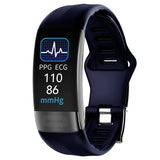 Body Temperature Smart Bracelet ECG Heart Rate Blood Pressure Blood Oxygen Health Test Sleep Exercise Waterproof Blue 0 - Tophatter Daily Deals