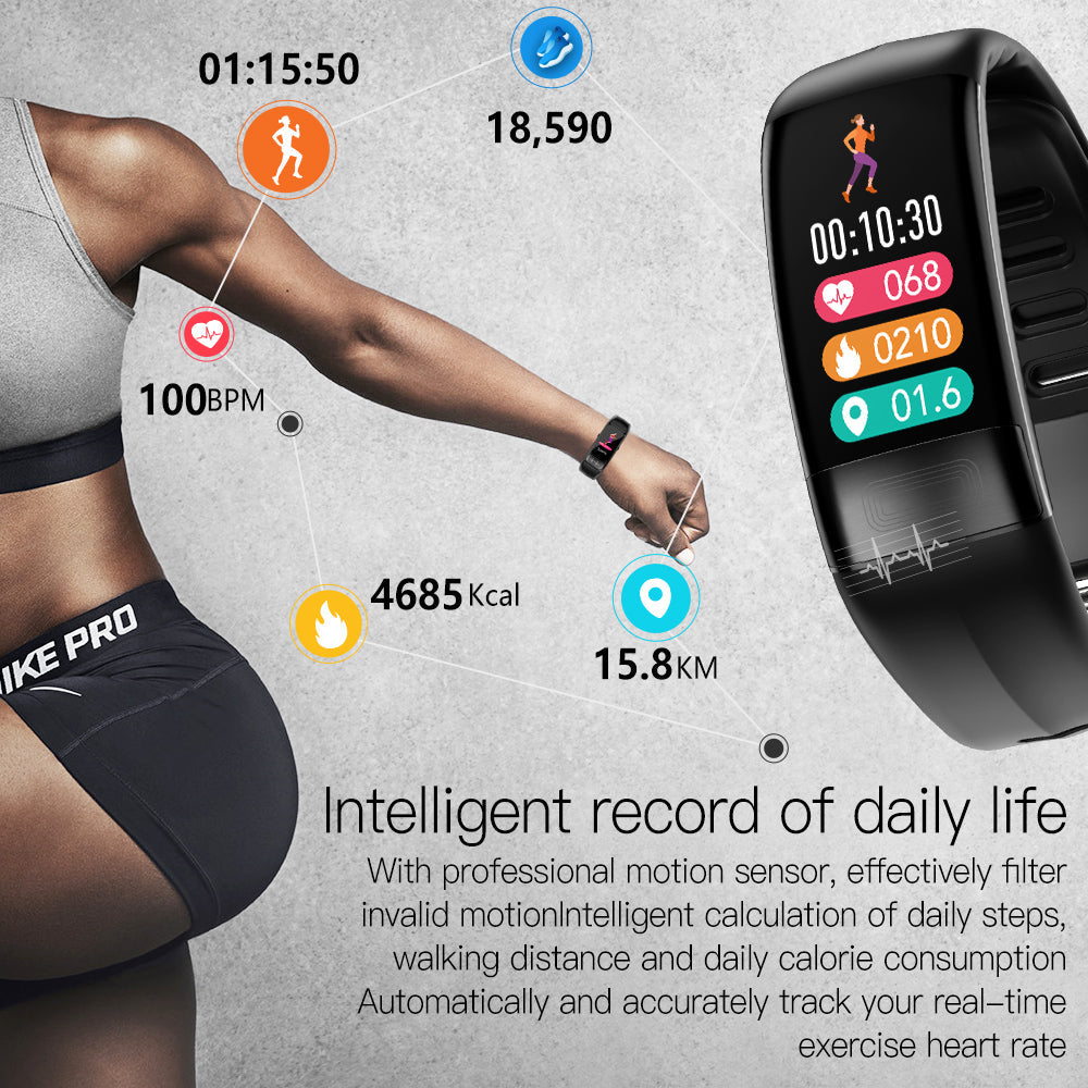 Body Temperature Smart Bracelet ECG Heart Rate Blood Pressure Blood Oxygen Health Test Sleep Exercise Waterproof 0 - Tophatter Daily Deals