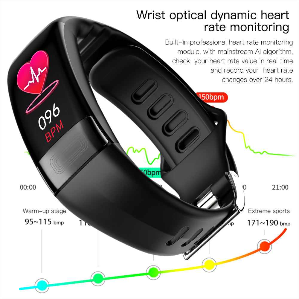 Body Temperature Smart Bracelet ECG Heart Rate Blood Pressure Blood Oxygen Health Test Sleep Exercise Waterproof 0 - Tophatter Daily Deals