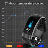 Body Temperature Smart Bracelet ECG Heart Rate Blood Pressure Blood Oxygen Health Test Sleep Exercise Waterproof 0 - Tophatter Daily Deals