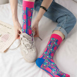 Autumn And Winter New European And American High Tube Socks All Cotton Women''s High Band Creative Street Hip Hop Women''s Socks 0 - Tophatter Daily Deals