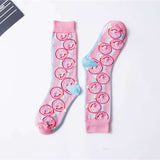 Autumn And Winter New European And American High Tube Socks All Cotton Women''s High Band Creative Street Hip Hop Women''s Socks Pink 0 - Tophatter Daily Deals