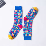 Autumn And Winter New European And American High Tube Socks All Cotton Women''s High Band Creative Street Hip Hop Women''s Socks Blue 0 - Tophatter Daily Deals