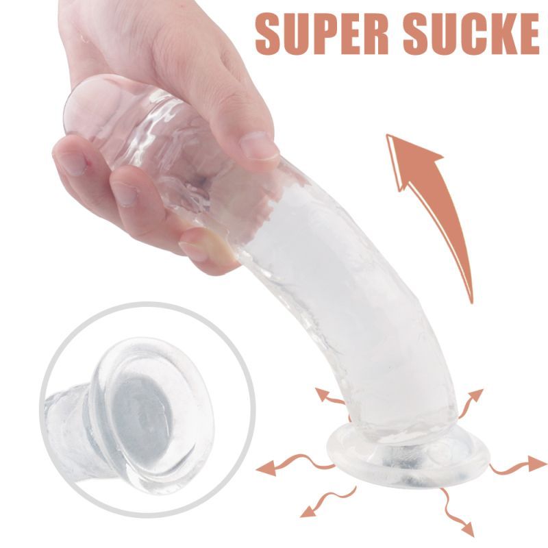 Lester 7.5" Dong Clear with Suction Base > Dildos > Realistic Dildos - Tophatter Daily Deals