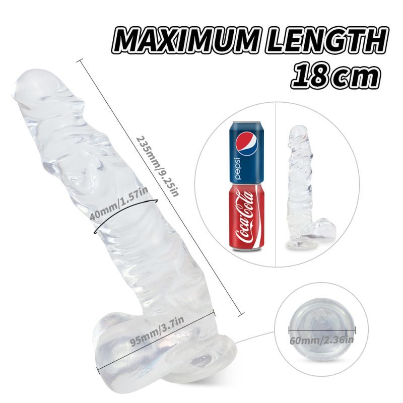 Kennard Dong w Balls Clear L 25cm Long with Suction Base > Dildos > Realistic Dildos - Tophatter Daily Deals
