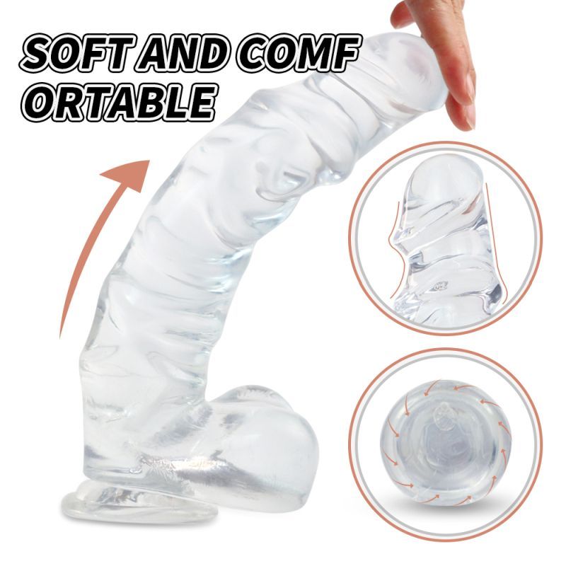 Kennard Dong w Balls Clear L 25cm Long with Suction Base > Dildos > Realistic Dildos - Tophatter Daily Deals