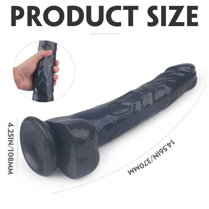 King Kong Dong with Balls (Black) 37cm Length 11cm Diameter – Realistic Texture Dildo > Dildos > Oversized Toys - Tophatter Daily Deals