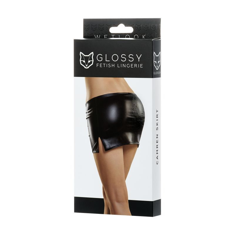 Glossy Wetlook Mini Skirt Camren in Small Medium Large > Clothes > Womens Latex - Tophatter Daily Deals