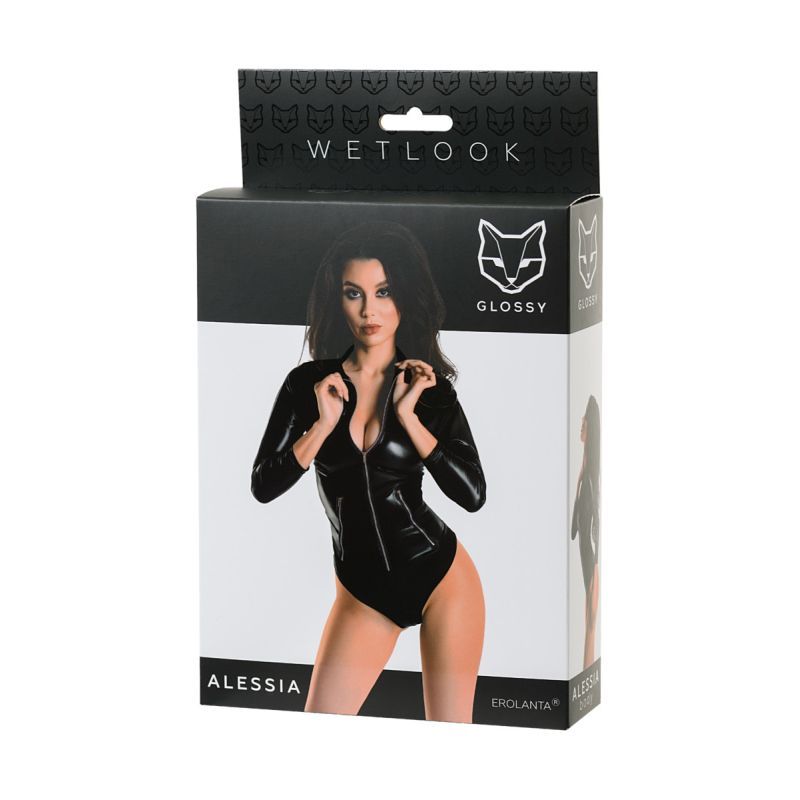 Glossy Wetlook Bodysuit w Zip Alessia Size S to XL > Clothes > Bodies and Playsuits - Tophatter Daily Deals