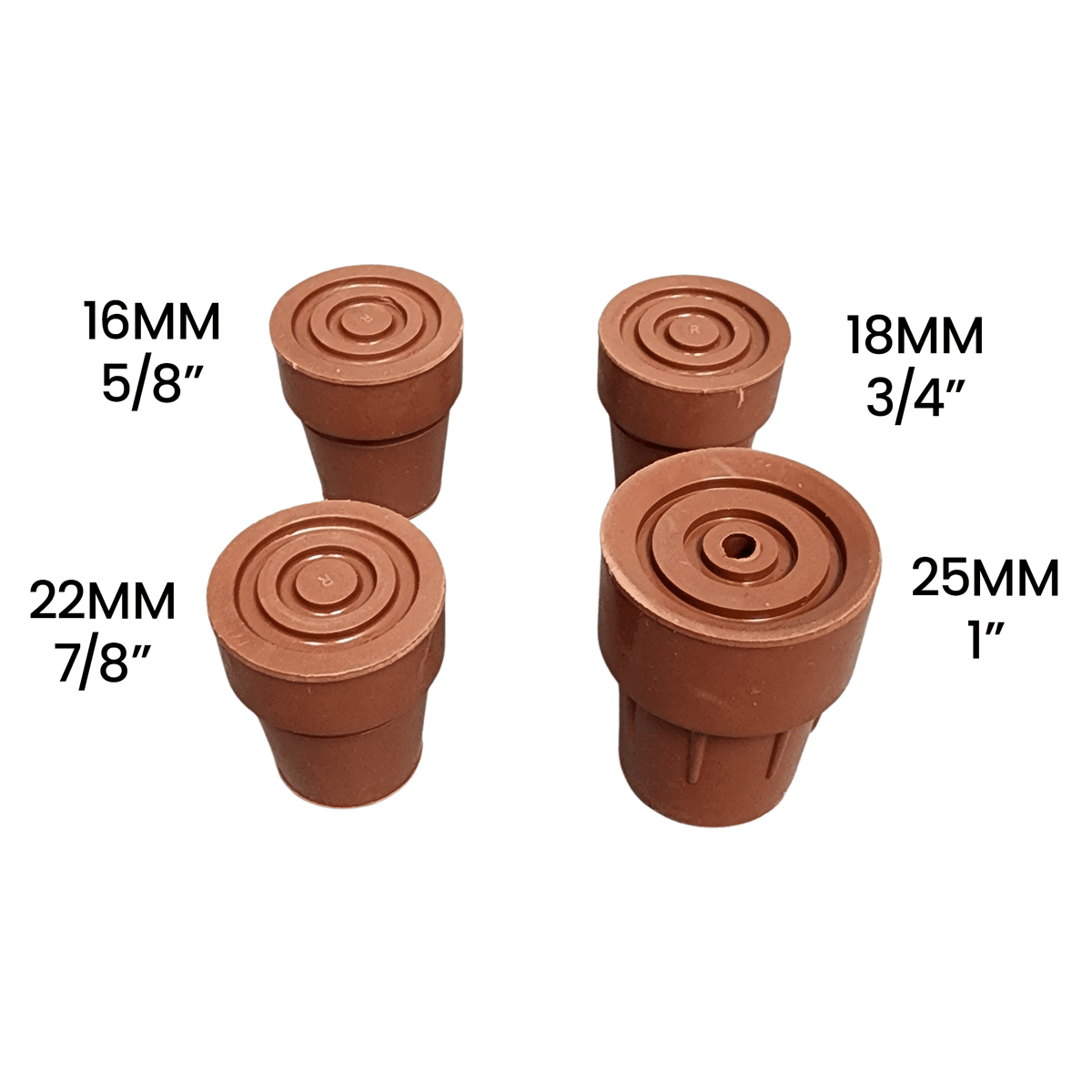 Steel-Reinforced Brown Rubber Cane Tip: High Durability Walking Cane Tips - Tophatter Daily Deals