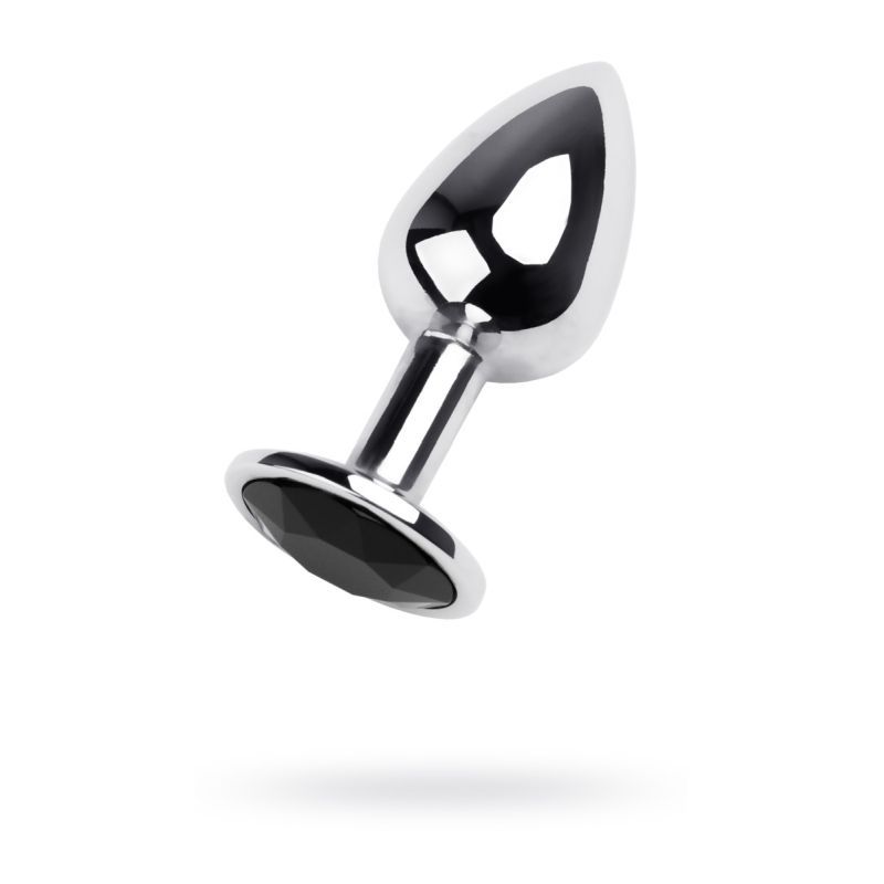 Silver Metal Anal Plug with Black Gem Small > Anal Range > Jewel Butt Plugs - Tophatter Daily Deals