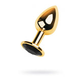 Gold Metal Anal Plug with Black Tourmaline Gem Small > Anal Range > Jewel Butt Plugs - Tophatter Daily Deals