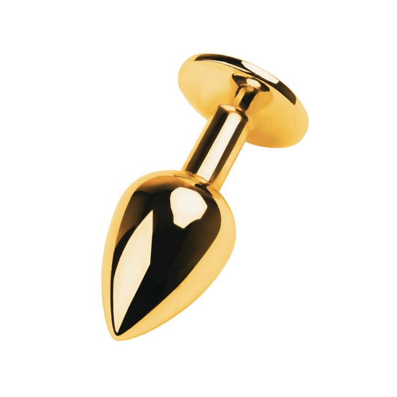 Gold Metal Anal Plug with Black Tourmaline Gem Small > Anal Range > Jewel Butt Plugs - Tophatter Daily Deals