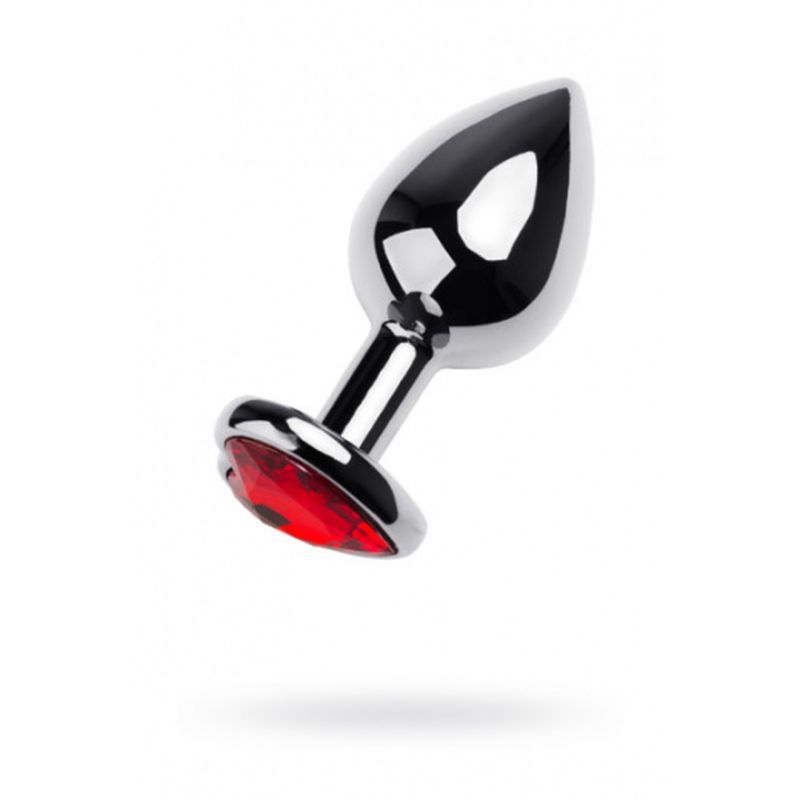 Silver Metal Anal Plug with Red Ruby Heart Crystal Medium > Anal Range > Jewel Butt Plugs - Tophatter Daily Deals