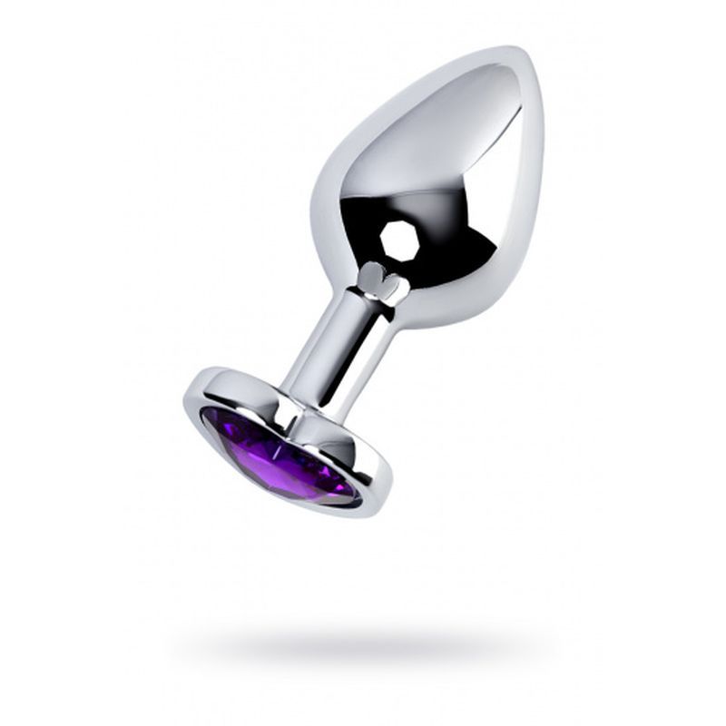 Silver Metal Anal Plug with Amethyst Heart Crystal Medium > Anal Range > Jewel Butt Plugs - Tophatter Daily Deals