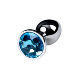 Silver Metal Anal Plug with Topaz Crystal Small > Anal Range > Jewel Butt Plugs - Tophatter Daily Deals