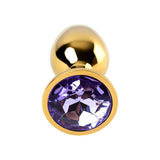 Gold Metal Anal Plug with Amethyst Crystal Small > Anal Range > Jewel Butt Plugs - Tophatter Daily Deals