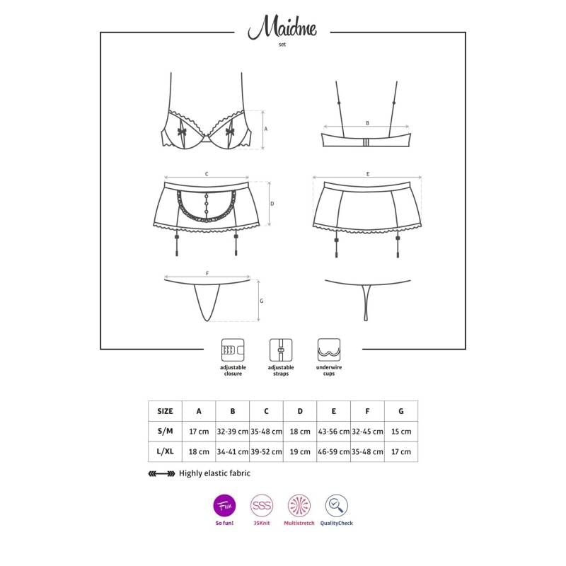Maidme 5 Piece Lingerie Set > Clothes > Costumes > Womens - Tophatter Daily Deals