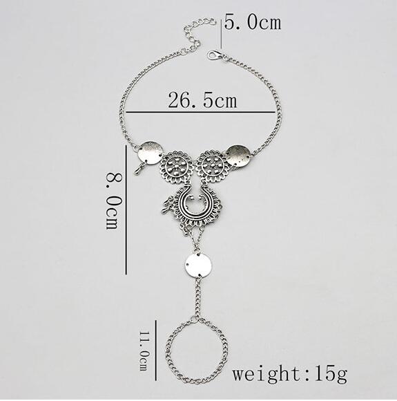 Bohemian Jewelry Antique Silver Color Hollow Flower Chain Anklets Beach Barefoot Sandals Foot Jewelry 0 - Tophatter Daily Deals