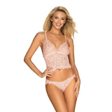 Delicanta Pink Lace Top and Panties Set for Sensual Comfort > Clothes > Bra Sets - Tophatter Daily Deals