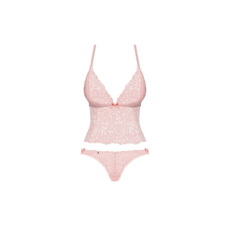 Delicanta Pink Lace Top and Panties Set for Sensual Comfort > Clothes > Bra Sets - Tophatter Daily Deals