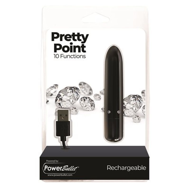 Pretty Point 4in Power Bullet Black Vibrator with 10 Functions > Vibrators > Mini Vibrators - Tophatter Daily Deals