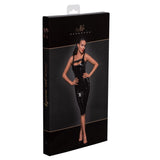 Noir PVC Midi Dress With Front Zipper And Frilled Chest Strap > Clothes > Womens Latex - Tophatter Daily Deals