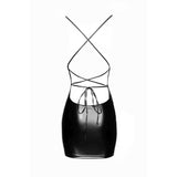 Power Wetlook Mini Dress With Lace Up Back > Clothes > Dresses and Chemises - Tophatter Daily Deals