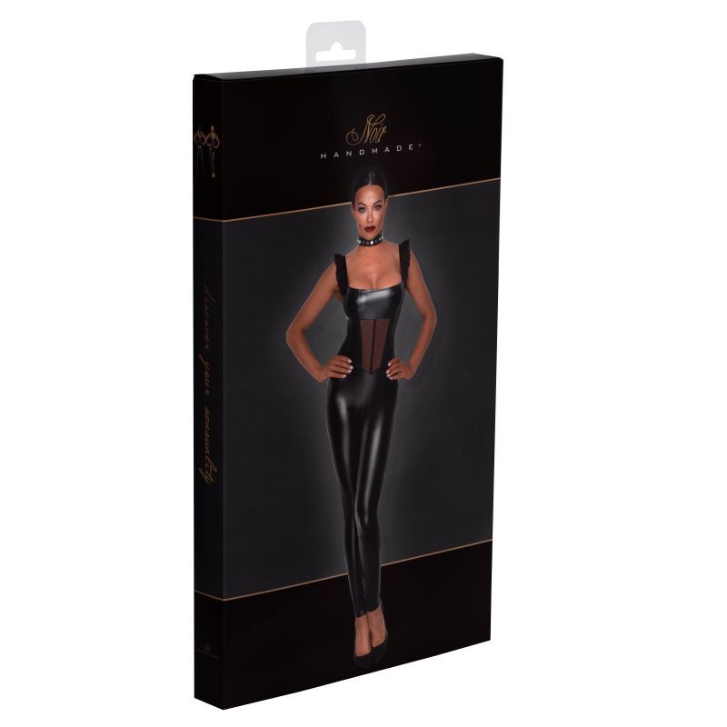 Power Wetlook Overall with Tulle Panel > Clothes > Womens Latex - Tophatter Daily Deals