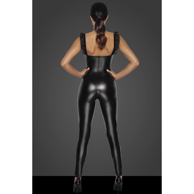 Power Wetlook Overall with Tulle Panel > Clothes > Womens Latex - Tophatter Daily Deals