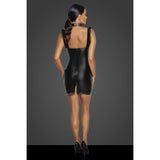 Noir Power Wetlook Short Dress with Front Tulle Inserts > Clothes > Womens Latex - Tophatter Daily Deals