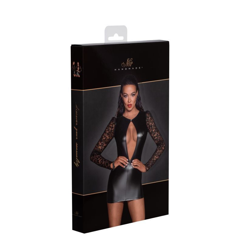 Power Wetlook Short Dress with Lace Sleeves > Clothes > Dresses and Chemises - Tophatter Daily Deals