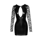 Power Wetlook Short Dress with Lace Sleeves > Clothes > Dresses and Chemises - Tophatter Daily Deals