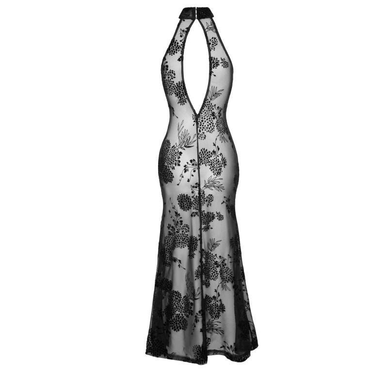 Long Tulle Dress with Intricate Flock Embroidery for Seductive Elegance > Clothes > Dresses and Chemises - Tophatter Daily Deals