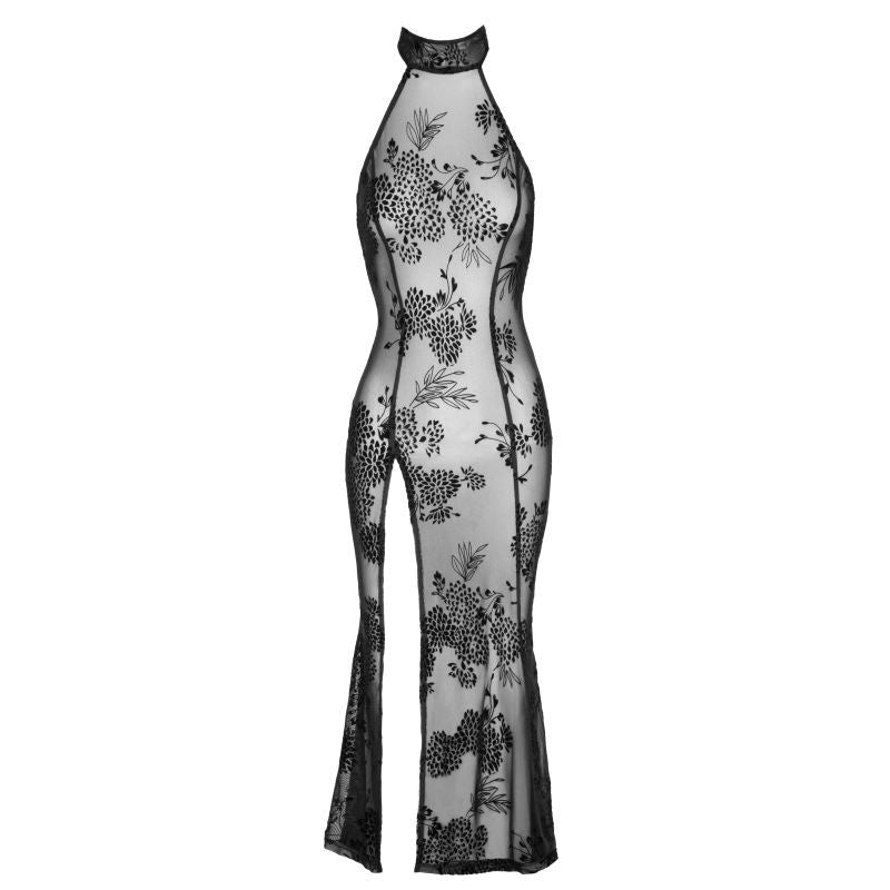 Long Tulle Dress with Intricate Flock Embroidery for Seductive Elegance > Clothes > Dresses and Chemises - Tophatter Daily Deals