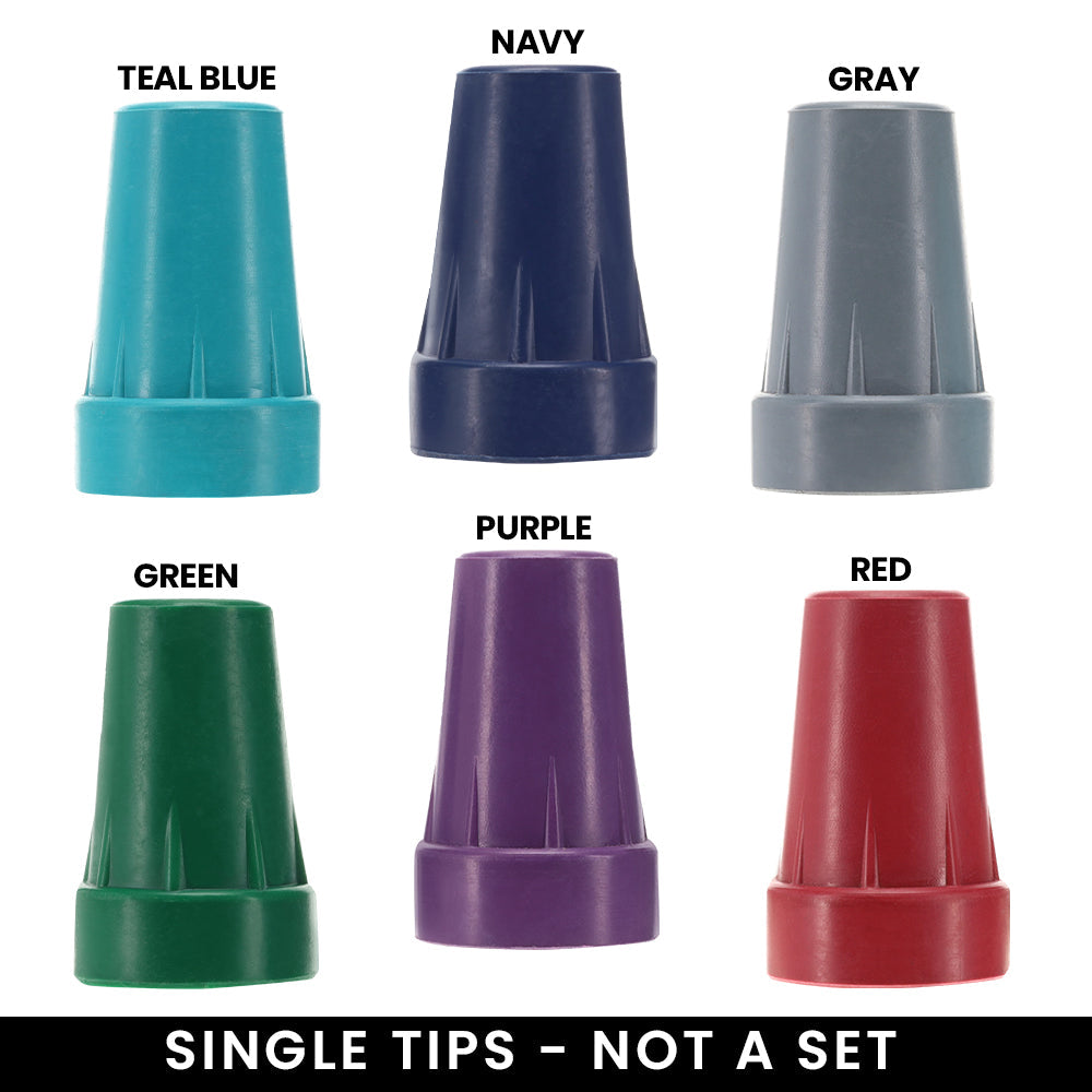 Stylish Designer Color Cane Tips: Premium 16mm Durable Rubber Walking Cane Tips - Tophatter Daily Deals